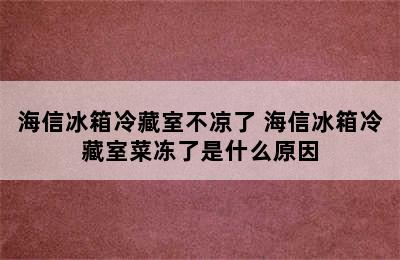 海信冰箱冷藏室不凉了 海信冰箱冷藏室菜冻了是什么原因